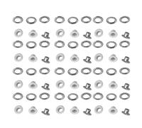 HEEPDD Kit de Ojales de 100 Piezas, Ojales de Metal de Aluminio de 4 mm para Zapatos, Ropa, Bolsa, Manualidades, Proyecto de Bricolaje(White)