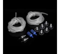 HEEPDD Kit de Oxígeno para Acuario, 2 Piezas, Manguera Suave de 2,5 M, 4 Mm de Diámetro Interior, Piezas de Válvula de Parada, 6 de Ventosas, de Piedra de Aire para