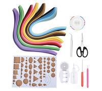 HEEPDD Kit de Quilling de Papel de 14 Piezas, Juego Completo de Herramientas para Manualidades con 6 Tiras de Degradado de Colores, Tablero de Quilling y Accesorios para Hacer Regalos
