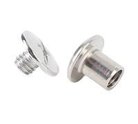 HEEPDD Kit de Remaches de Acero Inoxidable, Tornillos Chicago de Cabeza Redonda Plana M4 5x6x9,5 Mm, 50 Juegos para Manualidades de Reparación de Ropa de Cuero, Fácil Montaje, óxido, Uso en