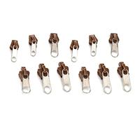 HEEPDD Kit de Reparación de Cabeza de Cremallera Universal para Chaquetas de Bricolaje de Jeans Billeteras de Abrigos - Duradera y Resistente Al Desgaste - Solución Rápida y Fácil Adecuado para (Café)