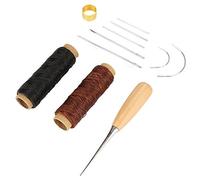 HEEPDD Kit de Reparación de Cuero Profesional, Juego Completo de Costura a Mano de 11 Piezas con Hilo Encerado y Agujas para Restauración de Bolsas de Zapatos DIY Características Negro y Marrón 164