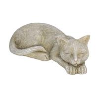 HEEPDD Lápida Conmemorativa para Mascotas de Piedra de Imitación, Lápida de Resina Resistente a la Intemperie para Uso Conmemorativo de Perros Gatos en Jardines de Césped (Gato de Adorno Tipo A