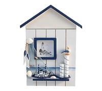 HEEPDD Llavero de Madera Montado en la Pared, Solución de Almacenamiento Versátil con Dimensiones de 11,6 X 7,1 Pulgadas, Diseño Temático de Faro para Decoración Costera del Hogar o Uso (Caja de