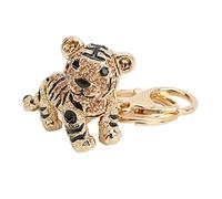 HEEPDD Llavero Tigre, Espumoso Cristal Riálano con Llavero Colgante de Bolso de Bolso para Mujeres Accesorios de de Encantadores de Niñas Nan (Champán)