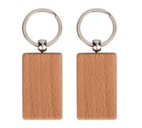 HEEPDD Llaveros en Blanco de Madera de Haya, Paquete de 10, sin Terminar con Bordes Lisos, Etiquetas de Llavero Artesanales para Personalización (Tamaño Rectangular 5 * 3 CM)