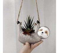 HEEPDD Macetas Colgantes, Maceta, Maceta Suculenta Redonda Colorida, Ideal para Decoración de Interiores y Exteriores, Macetas Colgantes, Perezoso de Cerámica para Colgar en Jardinería (Perezoso