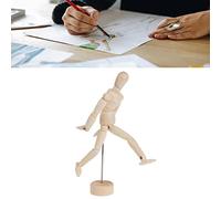 HEEPDD Maniquí Articulado de Madera, Mini Modelo Articulado de Dibujo de Boceto Flexible de 15 Cm, Articulaciones Móviles para Varias Poses, con Textura de Madera Transparente para Decoración de