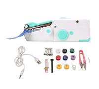 HEEPDD Máquina de Coser de Mano, Máquina de Coser Eléctrica Portátil Inalámbrica de un Hilo con Kits de Costura, Fácil de Usar y Puntada Rápida Adecuada para Ropa de Bricolaje Viajes a