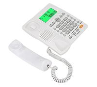 HEEPDD Marcado Rápido de la Casa con Pantalla de Identificación de Llamadas, Función de Silencio, Teléfono Fijo de Reducción de Ruido para Oficina, Material de ABS (White)