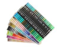 HEEPDD Marcadores de Pincel Dual Marcadores de Arte de Doble Punta Bolígrafos de 34 Colores a Base de Agua No Tóxica Libre para Libros para Colorear para Adultos Dibujo de Dibujo