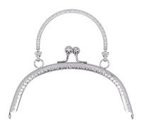 HEEPDD Marco de Asa de Bolso Semicircular, Cierre de Cierre de Metal Antiguo de 16,5 Cm (6,5 pulgadas) para Bolso de Bricolaje, de Mano, Fabricación de Bolsos Vintage, (Plata B01-028-00510)