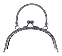 HEEPDD Marco de Asa de Bolso Semicircular, Cierre de Cierre de Metal Antiguo de 16,5 Cm (6,5 pulgadas) para Bolso de Bricolaje, de Mano, Fabricación de Bolsos Vintage, (Pistola B01-028-00508)