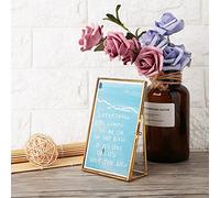 HEEPDD Marco de Fotos Marco de Fotos de Escritorio de Metal de Vidrio Retro de Latón, Tira de Cobre, para de 4x6 o 5x7, Dorado, Pantalla Vertical y Decoración Diaria ((Realice un Pedido de 15,2x20,3