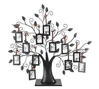HEEPDD Marcos de árbol genealógico, marcos de cuadros colgantes negros con borlas de cinta ajustables para la decoración del hogar(L-Negro)