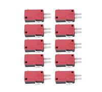HEEPDD Micro interruptor, 10 piezas Rojo 3 pines Pulsador Micro interruptor de límite para juegos Mini interruptores de límite Adecuado para proyectos de bricolaje Adecuado para proyectos de bricolaje