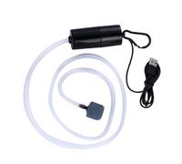 HEEPDD Mini Bomba de Oxígeno para Pecera USB, Material ABS, Bomba de Aire Súper Silenciosa y Portátil para Acuario Doméstico y Pesca Al Aire Libre (Black)