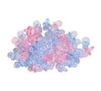 HEEPDD Mini Chupete de 100 Piezas, Acrílico Colorido Pacificador de bebé Juguetes Bautismo para Bebés Mini Color Toys para Baby Birthday Shower Decoration Nan (Rosa transparente + azul)