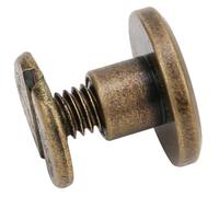 HEEPDD Mini Tornillos de Encuadernación 100 Piezas Remaches de Tornillos de Latón, Remaches de Cuero Planos Resistentes para Manualidades, Ideales para Cinturones, Bolsos y Zapatos - Mini de (cobre 4)