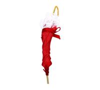 HEEPDD Modelo en Miniatura de Encaje de Paraguas de Casa de Muñecas, Marco de Aleación de Tela de 8,5 Cm, Pequeño Accesorio de Fotografía para Decoración de Escenas, Exhibición de Caja de (Rojo