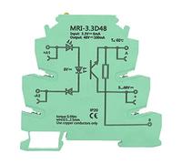 HEEPDD Módulo de relé PLC Aislante de Acoplador Fotoeléctrico MRI-3.3D48 CC, Módulo de relé PLC, Diseño Ultradelgado, Entrada de 3, VCC, Salida de -48 VCC, Ideal para Automatización Industrial