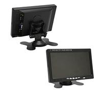 HEEPDD Monitor de Coche de 7 Pulgadas, Mini Monitor de PC con Resolución de 1024x6007, Soporte Giratorio para TV (Enchufe Europeo)