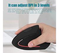 HEEPDD Mouse óptico Vertical Ergonical Ergonómico para la Computadora Portátil de Computadora, Mouse Inalámbrico de 2.4GHz con Luces Coloridas, para Zurdos