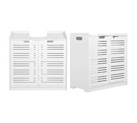 HEEPDD Mueble Moderno para Lavabo de Baño con Doble Puerta, Organizador de Almacenamiento de Tablero de Plástico y Madera con Bolsa de Accesorios, para Muebles de Baño y Aseo del