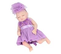 HEEPDD Muñeca Reborn Recién Nacida Multifuncional, Juguete De Muñeca Durmiente Realista De Silicona Suave para Juego Imaginativo, Adecuado para Niños Y Novatos (Niña Blanca de 10 Pulgadas con los