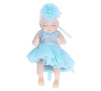 HEEPDD Muñeca Reborn Recién Nacida Multifuncional, Juguete De Muñeca Durmiente Realista De Silicona Suave para Juego Imaginativo, Adecuado para Niños Y Novatos (Niña Blanca de 10 Pulgadas con los