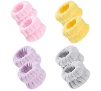 HEEPDD Muñequera Absorbente para Lavado de Cara, Toallas de Muñeca para Lavar la Cara, Bandas de Lavado de de Forro de Súper Absorbentes, 4 Pares de Bandas Suaves para Lavar la, Forro de Súper