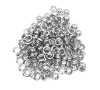 HEEPDD Ojetes de Ojales de 100 Piezas, Ojales de latón Sustitución de reparación de Ojales de Estilo Antiguo de Metal sólido con Kit de Juntas de 100 Piezas de 6 mm(Plata)