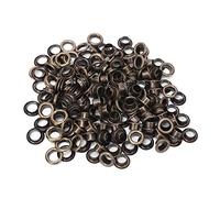 HEEPDD Ojetes de Ojales de 100 Piezas, Ojales de latón Sustitución de reparación de Ojales de Estilo Antiguo de Metal sólido con Kit de Juntas de 100 Piezas de 6 mm(Bronce)