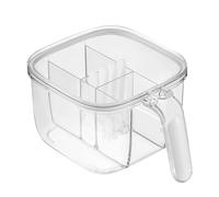 HEEPDD Ollas Transparentes para Condimentos, Material PET Ligero, Caja de Especias de 4 Compartimentos, Ideal para Organización de Cocina y Cocina Casera (WHITE)