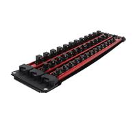 HEEPDD Organizador de Enchufes de Aluminio de 40 Ranuras, Soporte Portátil de Enchufes de 1/2 3/8 1/4 Pulgadas con Rieles Negros ABS, para Almacenamiento en Cajones de Cajas de