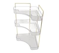 HEEPDD Organizador de Estante de Maquillaje Elegante de 3 Niveles Conveniente Organizador de Baño de Maquillaje de Esquina Estética para Cosméticos Skincare (Transparente)