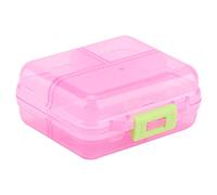 HEEPDD Organizador de Viajes, 7 Cuadrículas Portátiles Daily Box Case Semanal Contenedor de Bolsillo Compacto para Envasado de Aceite de Pescado Vitamín (PINK)