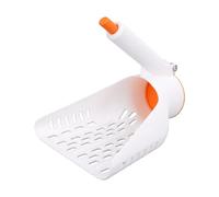 HEEPDD Pala para para Gatos, Orificios de 6 Mm, Tamizado Rápido, Pala para para Gatos, Botón de Presión, Almacenamiento Temporal, Mixta de Tofu y Bentonita, Compatible con Limpieza (White)