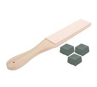 HEEPDD Paleta de Cuero, Herramienta de Afilado de Madera para Cuchillos y Herramientas de Tallado, Kit de Pulido de Doble Cara con Compuestos para Uso de Bricolaje