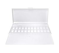 HEEPDD Paleta de Pintura de Acuarela, Caja de Paleta Plegable de Plástico Rectangular, 24 Rejillas, Portátil, Blanco
