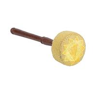HEEPDD Palo de mazo, Tambor de Madera Dura Hecho a Mano Palo de Fieltro de Lana de mazo Palo de percusión de mazo para Budismo Tibetano Cuenco 28x7cm/11.0x2.7in(Amarillo)