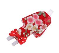 HEEPDD Pañal para Pájaros, Traje de Vuelo Impermeable Reutilizable para Pájaros Domésticos, Tela de Algodón, Diseño Ajustable para Guacamayo Cacatúa (L Flores de Cerezo Rojas)