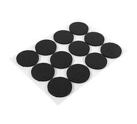 HEEPDD Papas de Goma de Mesa de 12 Piezas, Almohadillas de Goma sin Deslizamiento de Muebles Negros Circulares de Muebles Adhesivos.
