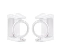 HEEPDD Paquete de 2 Soportes para Barra de Cortina sin Taladro, Gancho Giratorio Adhesivo para Poste de Cortina con Soporte de Carga Fuerte para Colgar Toallas, Baño, Dormitorio, Cocina