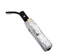 HEEPDD Paraguas Plegable Portátil 3 Plegables Automático, Amarillo, Tela Pongee con Pegamento Plateado, 8 Huesos, 98x60cm, para Viajes Al Aire Libre Playa