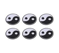 HEEPDD Parche Yin Yang, Material de Algodón, Símbolo de Tai Chi para Coser, 6 Piezas de Insignia Bordada para Planchar para Chaquetas, Sombreros y Mochilas