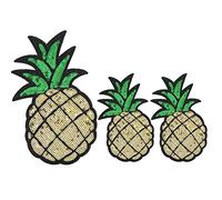 HEEPDD Parches de Tela Bordados de Piña, Hierro en Ropa de Bolsas Apliques Craft Diy Decoration, 3pcs para Camiseta, Jeans, Accesorios de Ropa de Chaqueta
