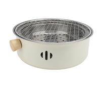 HEEPDD Parrilla de Barbacoa de Carbón de Mesa Redonda de 11.02 Pulgadas, Mini Parrilla de Barbacoa Portátil de Acero Inoxidable para Acampar, Picnic, Cocina Interior y Exterior, con