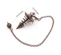 HEEPDD Péndulo Espiritual de Metal para Adivinación, Cristales Curativos, Péndulo de Equilibrio de Chakras con Cadena de 7 Pulgadas, Herramientas de Curación para Trabajo Energético, Toma de (Bronce)