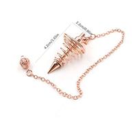 HEEPDD Péndulo Espiritual de Metal para Adivinación, Cristales Curativos, Péndulo de Equilibrio de Chakras con Cadena de 7 Pulgadas, Herramientas de Curación para Trabajo Energético, Toma de (oro